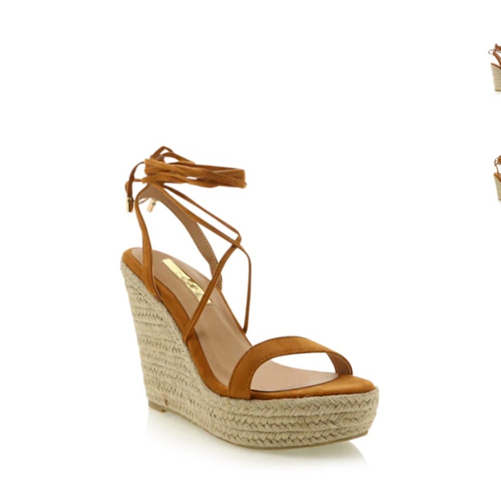 NIB Billini‎ Sloane Wedge Heels in Tan Suede Sz 10